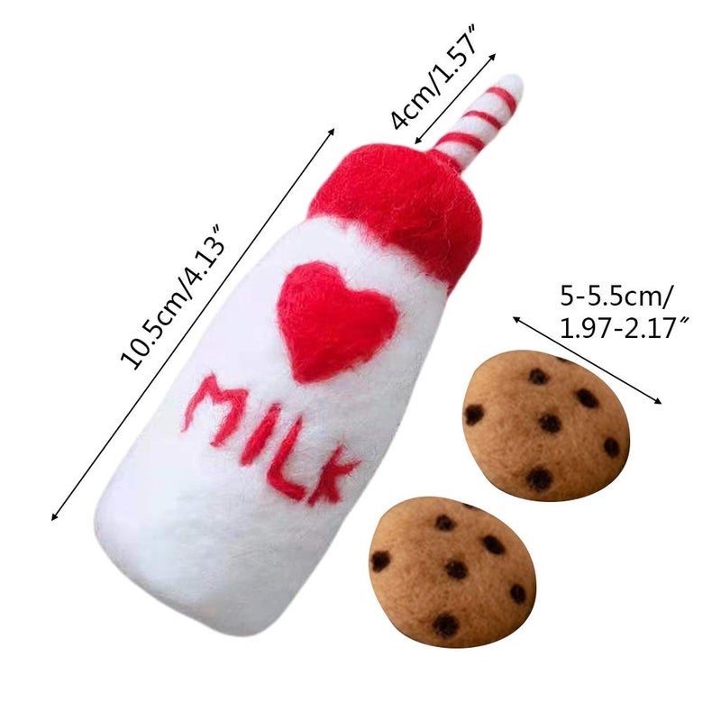 DIY Baby Wool Felt Milk Bottle And Cookies Photography Props For Infant Photo Accessories - Image 4